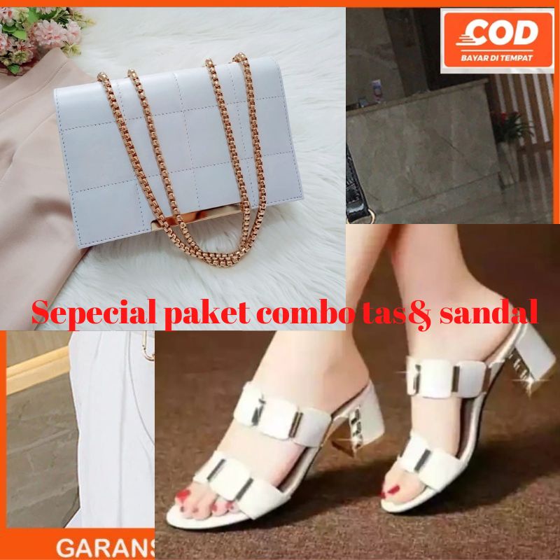 Paket 1 Stel Tas&amp;Sandal Terbaru Model Kekinian Murah