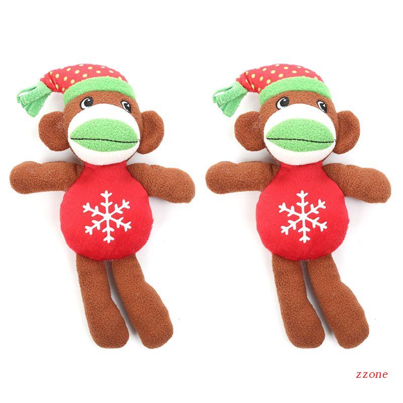 Zzz 2pcs Mainan Boneka Gigit Anjing Bahan Plush Dengan Suara Mencicit