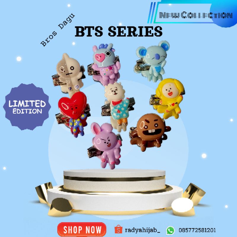 Bros dagu resin BTS series/ pin hijab / bros karakter / pin resin / bros baju / bros hijab / bros an