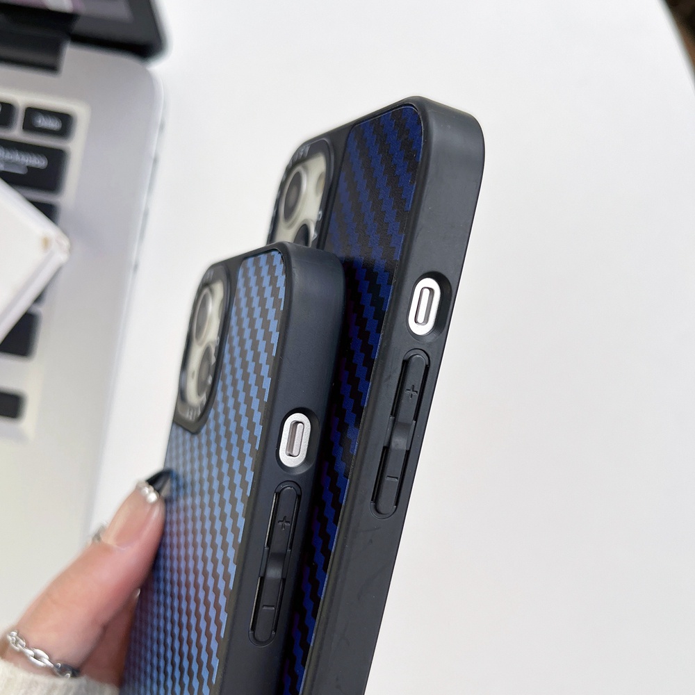 Hard Case Tekstur Carbon Fiber Shockproof Cover iPhone 14 13 12 11 Pro MAX