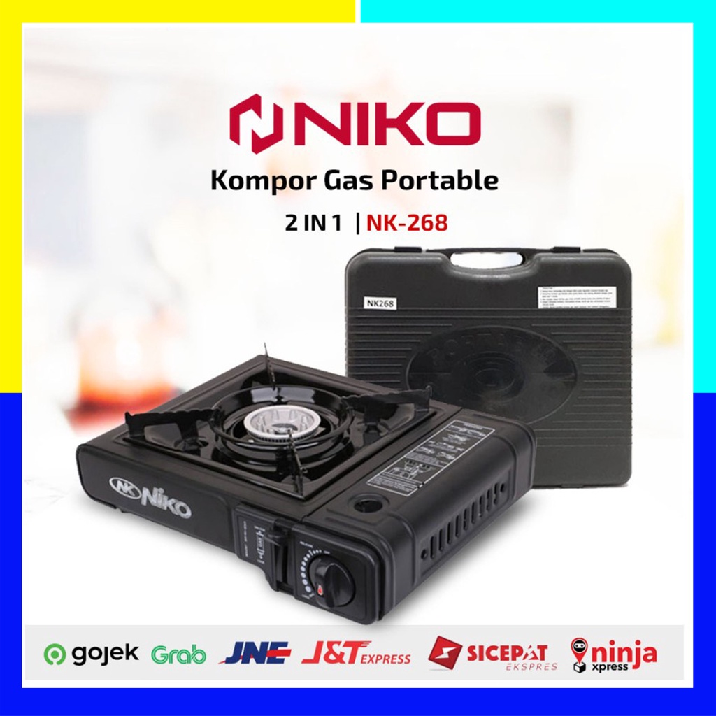 Niko NK-268 Kompor Gas Stove Portable Satu Tungku Kaleng Tabung LPG