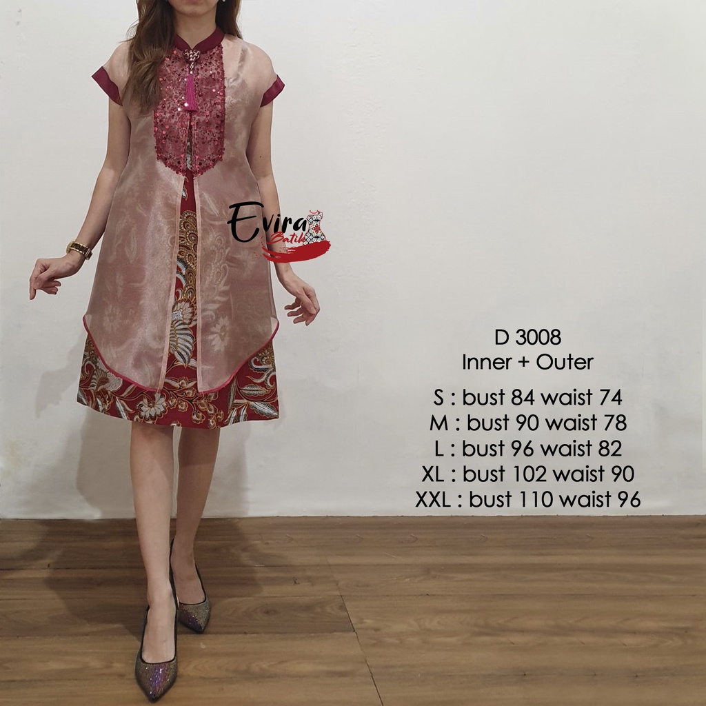 Set Dress Baju Batik Moderen/ Set Inner Dan Outer/Batik Fashion/ Batik Kondangan/ Batik Fashion Kode