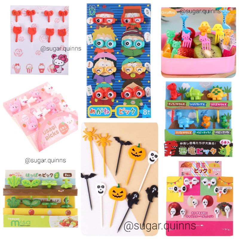 Food Picks / Tusukan Lucu / Tusukan Bento / Cute Fork / Bento Fork / Food Picks Lucu / Garpu Makanan