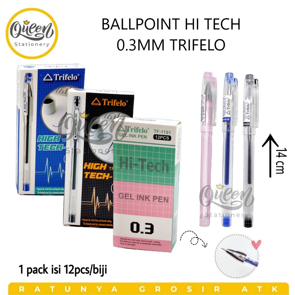 

(1 PCS) BOLPEN HI TECH 0.3MM TRIFELO/BALLPOINT / PULPEN 0.3MM / PENA