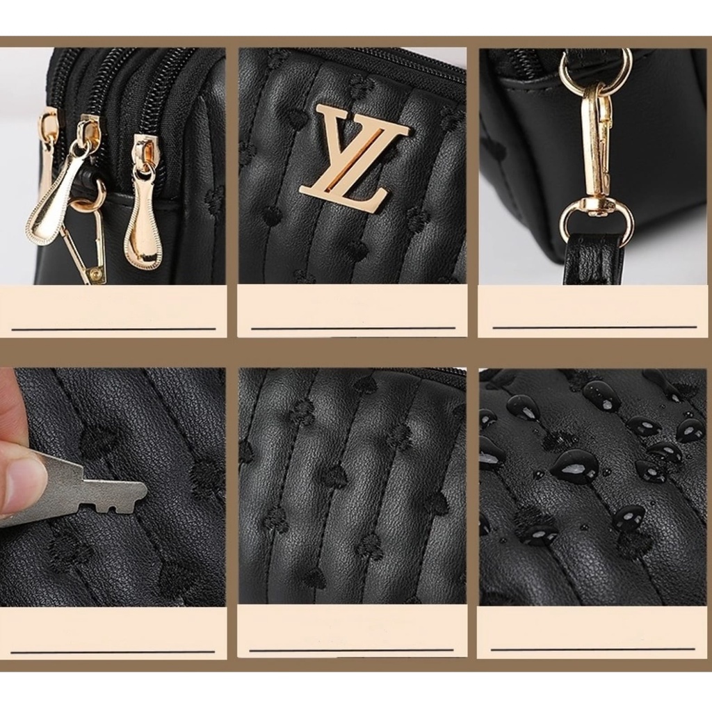 TAS SELEMPANG WANITA PESTA BRANDED KULIT HITAM LEABIA TA678B5 IMPORT SLINGBAG KOREA SHOULDER BAG WOMEN FASHION REMAJA KEKINIAN PREMIUM BATAM SIMPLE CASUAL CEWEK MURAH