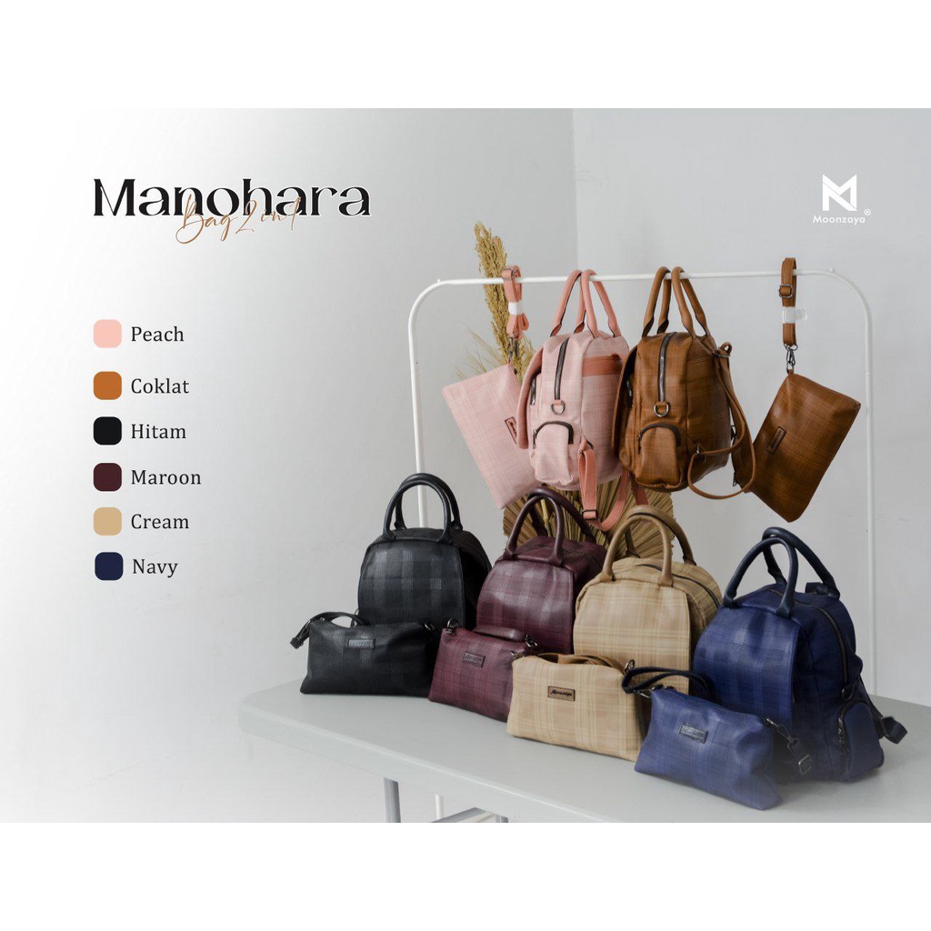 Ready Tas Ransel Wanita 2 in 1 Manohara ORI by Moonzaya