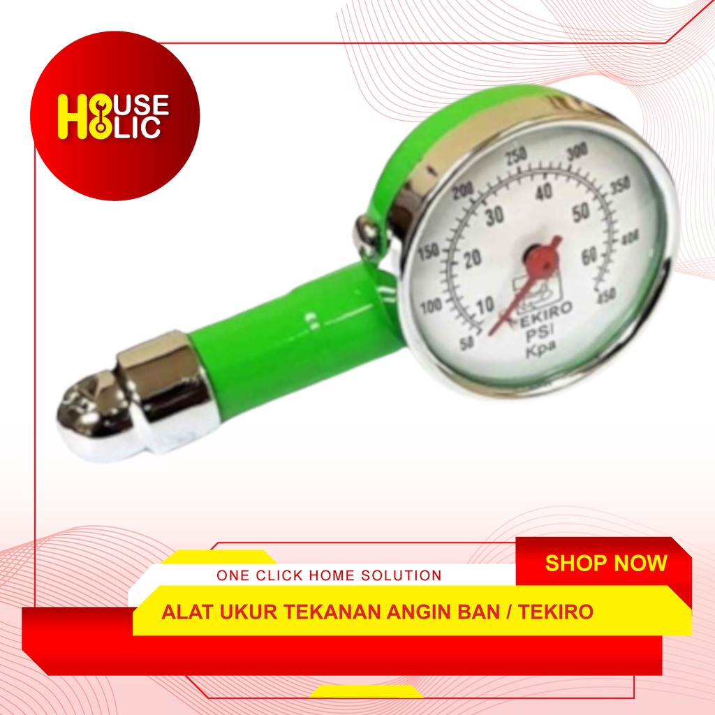 TEKIRO Alat Ukur Tekanan Angin Ban 60 PSI / Air Tire Pressure Gauge