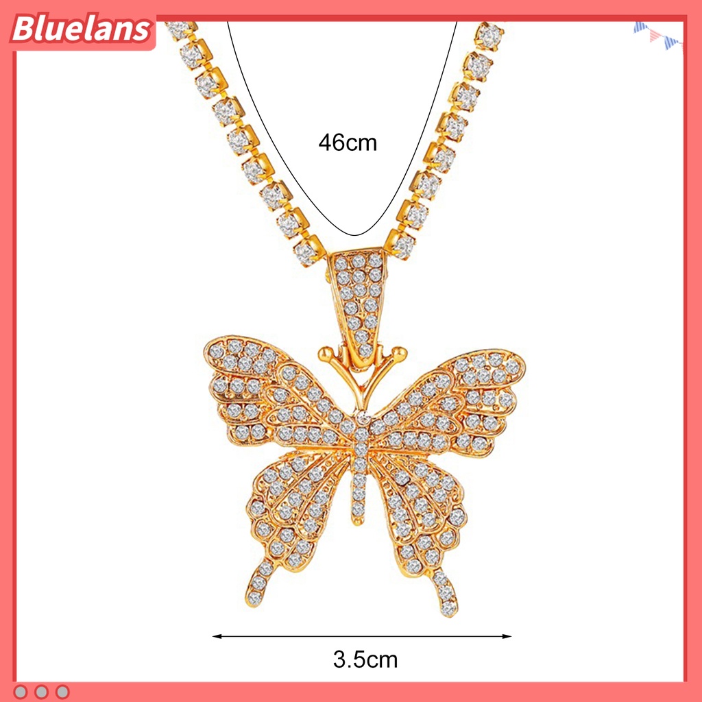 Kalung Choker Dengan Liontin Butterfly Aksen Berlian Imitasi Untuk Wanita