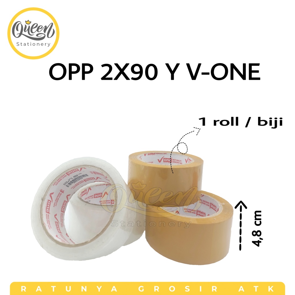 

1 ROLL OPP 2X90Y V-ONE - LAKBAN ISOLASI BESAR COKLAT BENING PLASTIK