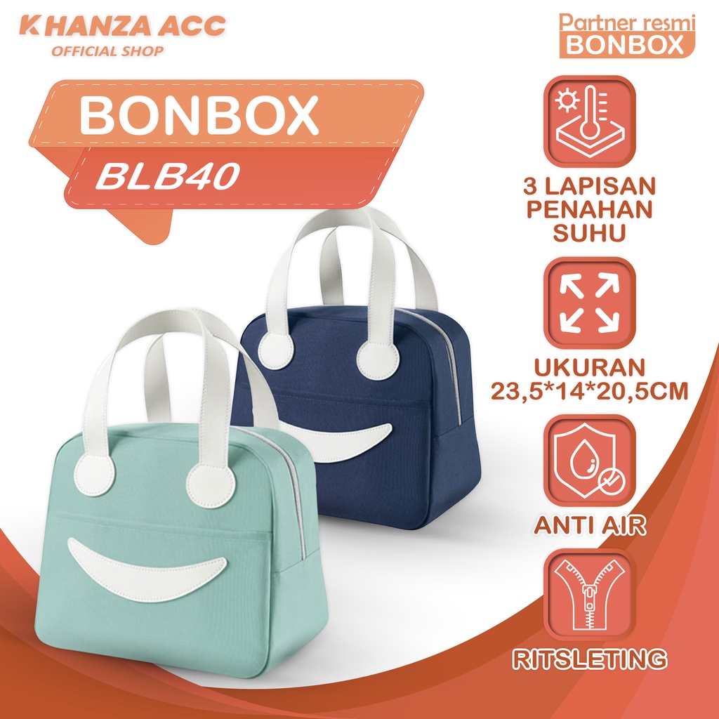 KHANZAACC BONBOX BLB40 Tas Bekal Makan 3 Lapisan Penahan Suhu Portable Tas Lunch Box Tas Multifungsi Anti Air