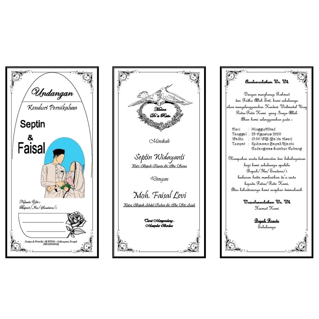 Jual Undangan Kenduri Undangan Walimatul Ursy Murah unik tidak luntur