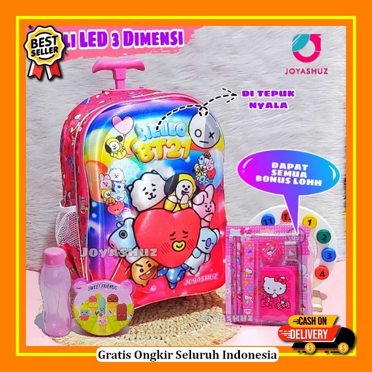Tas Troli Anak Sekolah Tas Roda Anak Tas Dorong Anak Terbaru Karakter  Tas Troli Anak Bisa Ransel Bt