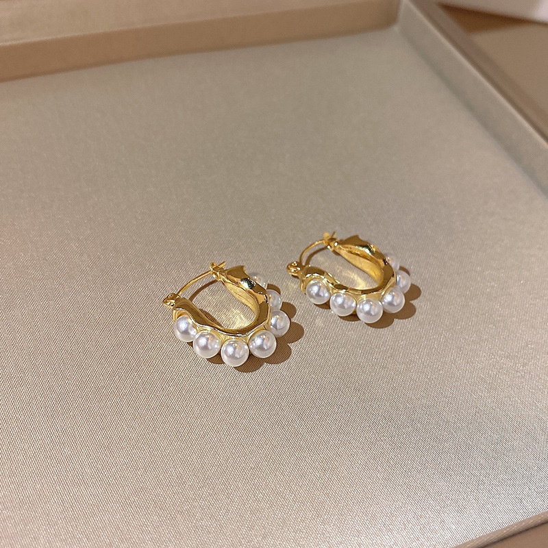 Anting Tusuk / Stud Model Retro Dengan Mutiara Imitasi Bahan silver 925