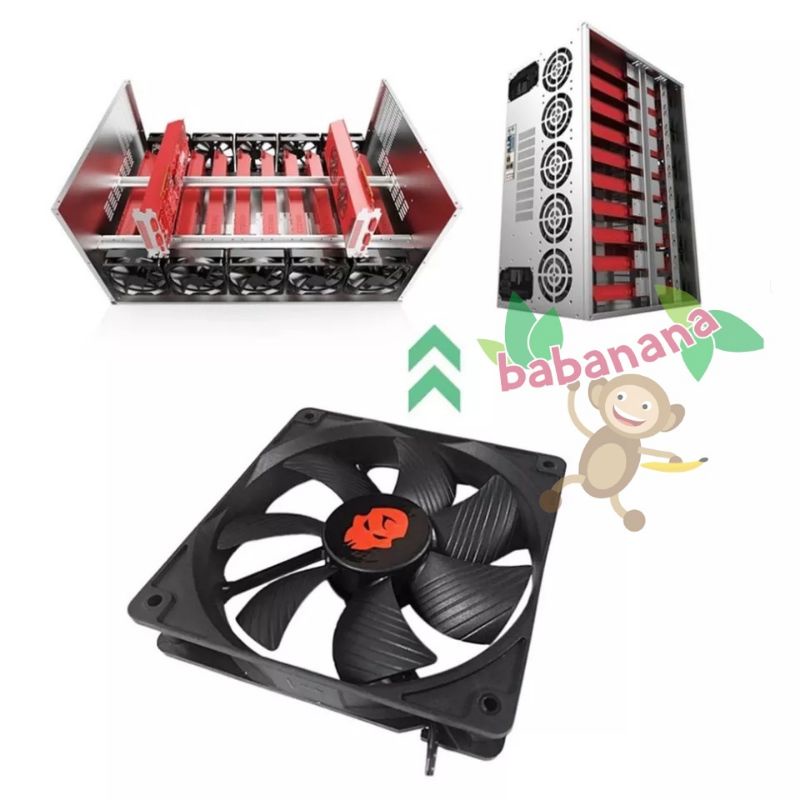 Fan Mining 12cm 3000rpm case kipas casing pc exhaust cooler cooling