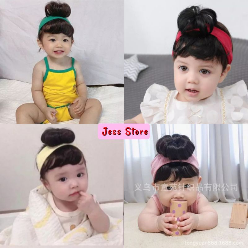 Bandana Wig Korea Poni Cepol / Bandana Rambut Poni Sanggul 03-3Th
