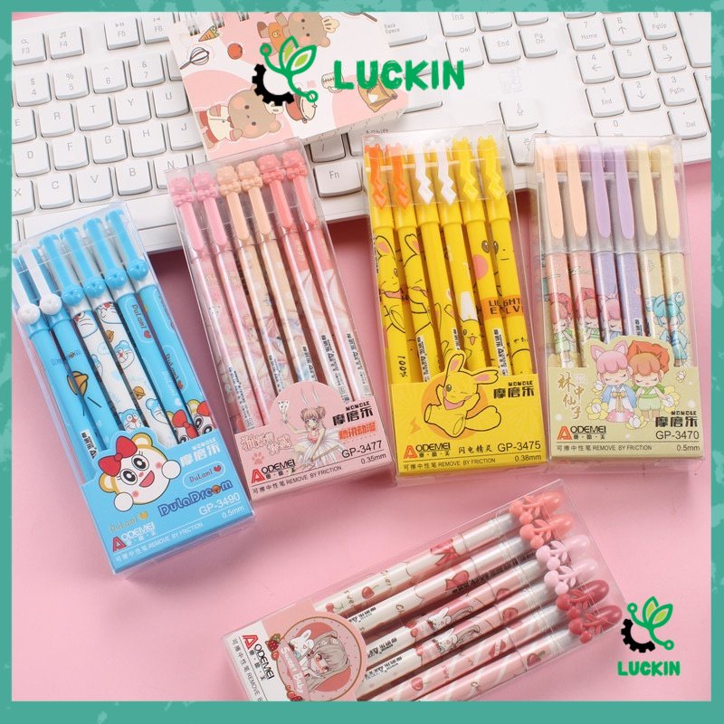 

Luckin (12pcs) pen bisa hapus/pen gel hapus/erasable pen lucu fancy pen karakter yang bisa di hapus ODEMEI