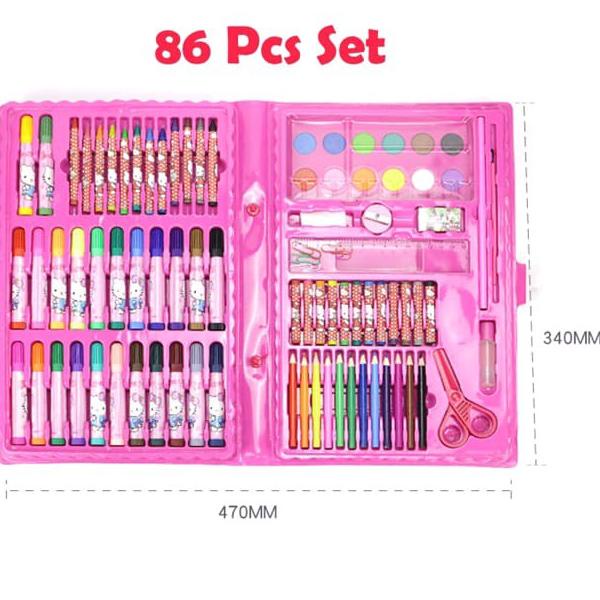 

YZ103 Crayon Anak Lengkap dengan Pensil Warna dan Cat Air 86pcs 1 Set Cryon Barang Super