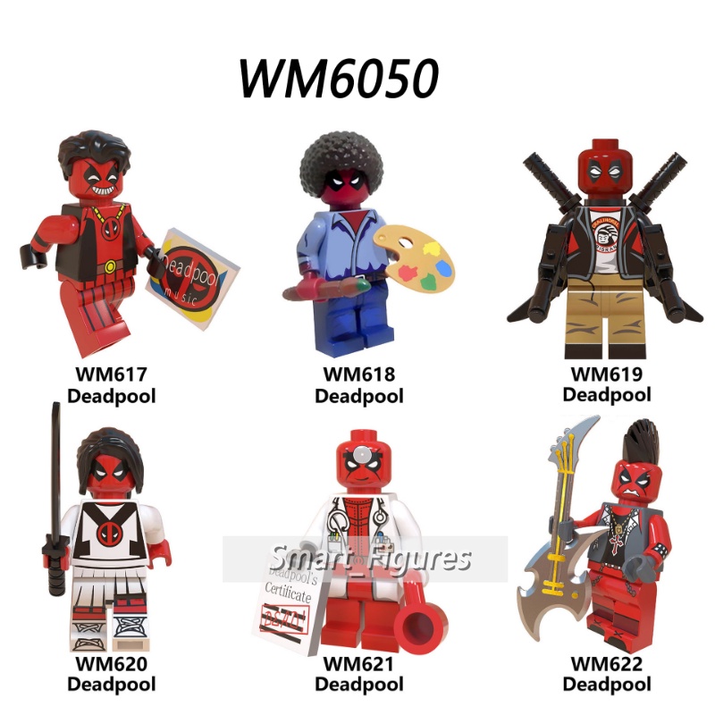 Mainan Action Figure Deadpool Seri Doctor Samurai Painter Punk Marvel Mini WM6050 Untuk Hadiah