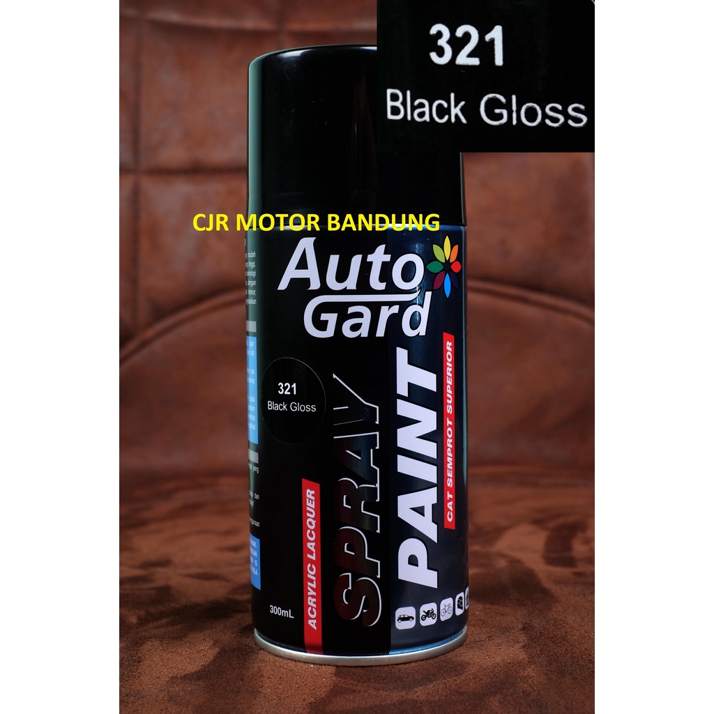 CAT SEMPROT AUTO GARD 300mL Spray Paint Warna Hitam Black Gloss 321 cat serbaguna bodi cover velg mo
