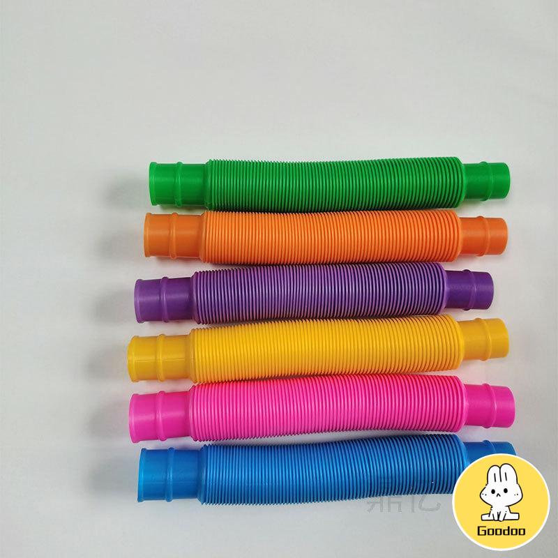 Mainan Fidget Tabung Pop it Teleskopik Bahan Plastik Corrugated Warna-Warni Untuk Anak Tabung Mainan Pendidikan -Doo