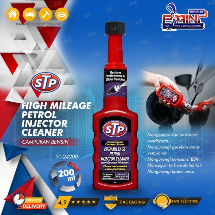 STP Hi-Mileage Petrol Injector Cleaner 200ml Bensin Motor Mobil