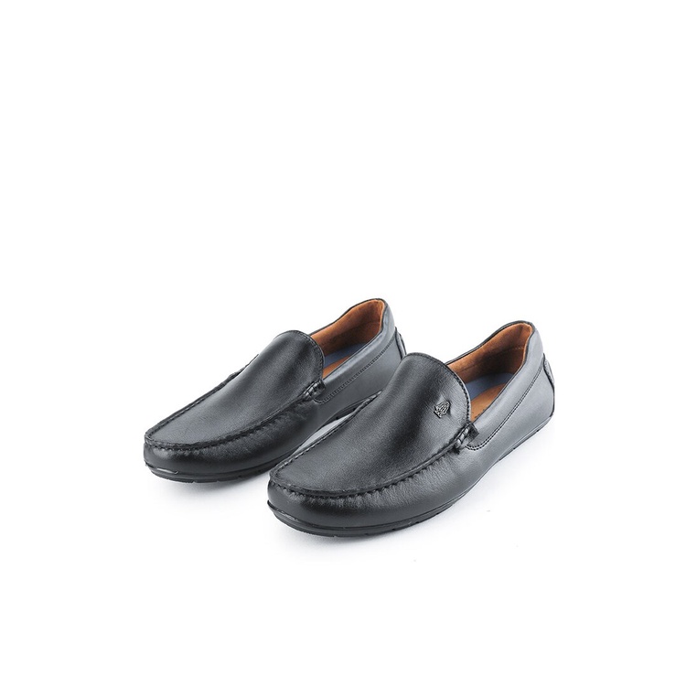 HM005 SEPATU SLIP ON HUSH PUPPIES PRIA ORIGINAL CASUAL KULIT HITAM