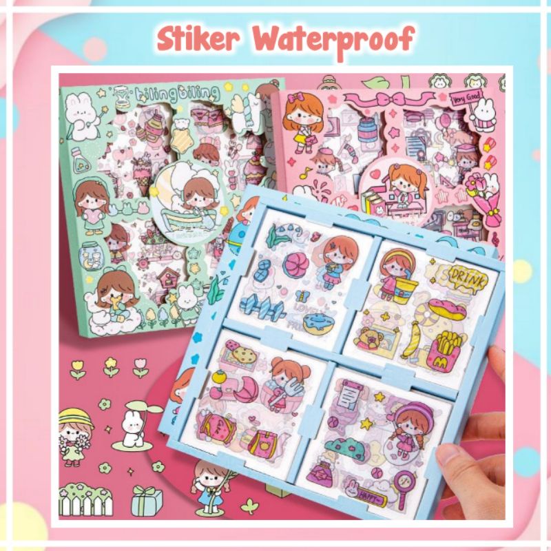 

[100pcs] STIKER WATERPROOF Dapat Kotak | Sticker Journal Tumblr DIY Bujo