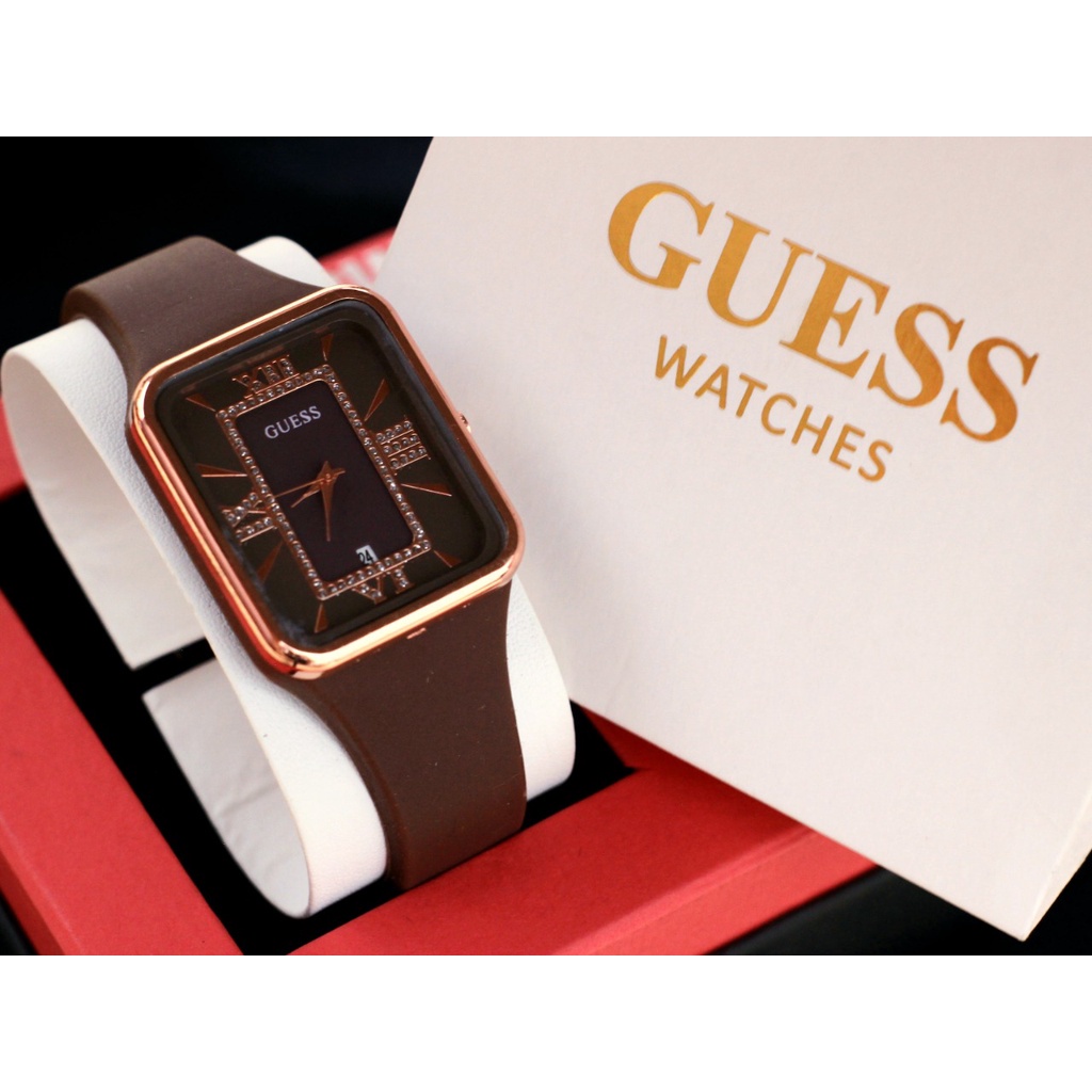 D.G.C Jam Tangan Wanita Korea Fashion Oval Strap Rubber Tanggal Aktif GUE55 G52