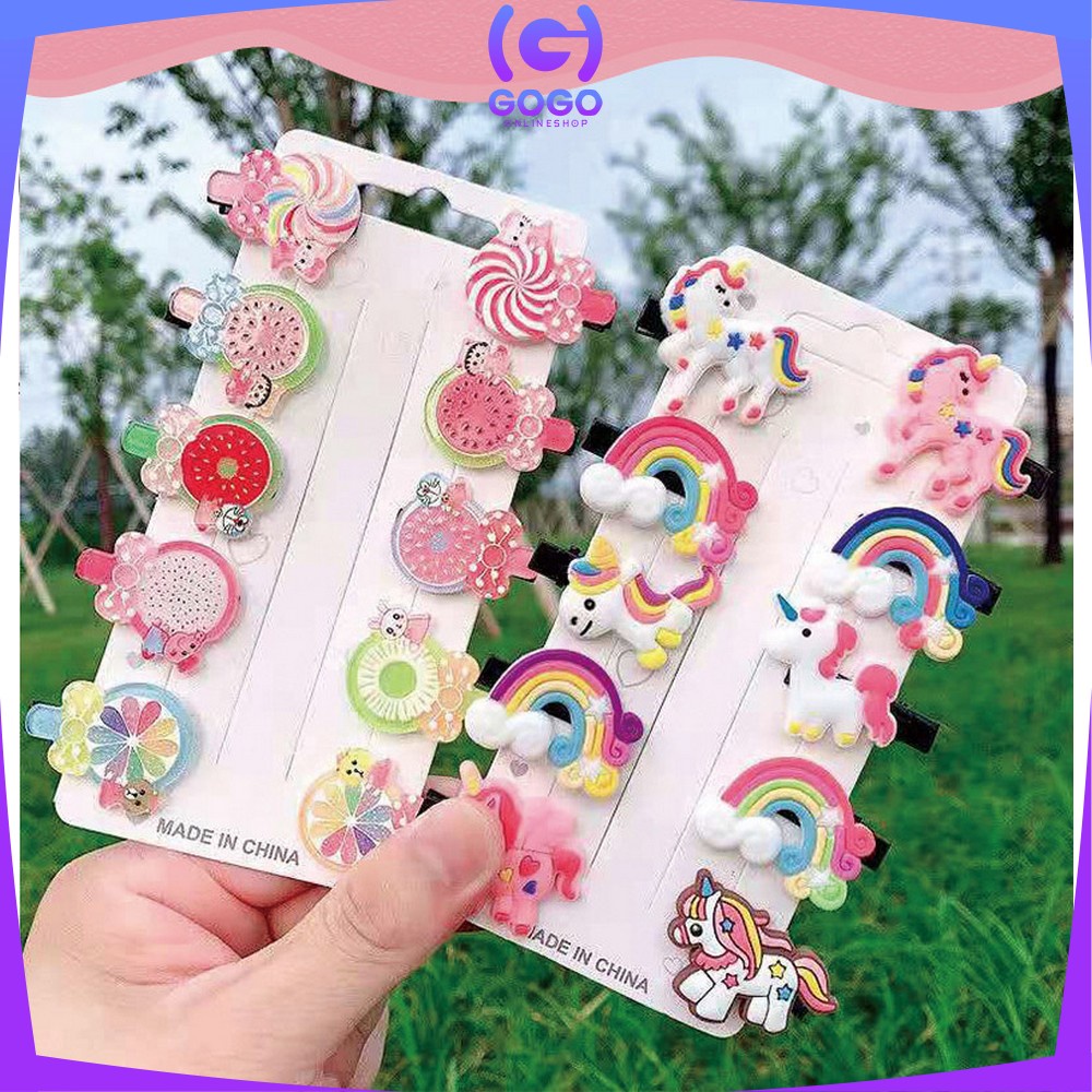 GOGO-C315 C316 Jepit Rambut Anak Perempuan 10PCS / SET - Jepitan Rambut Anak Motif Karakter Kartun Hair Clip Anak Cewek