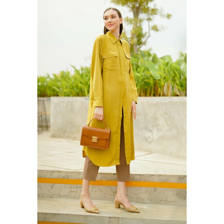 STELLA SHIRT DRESS MUSTARD - BENANG JARUM