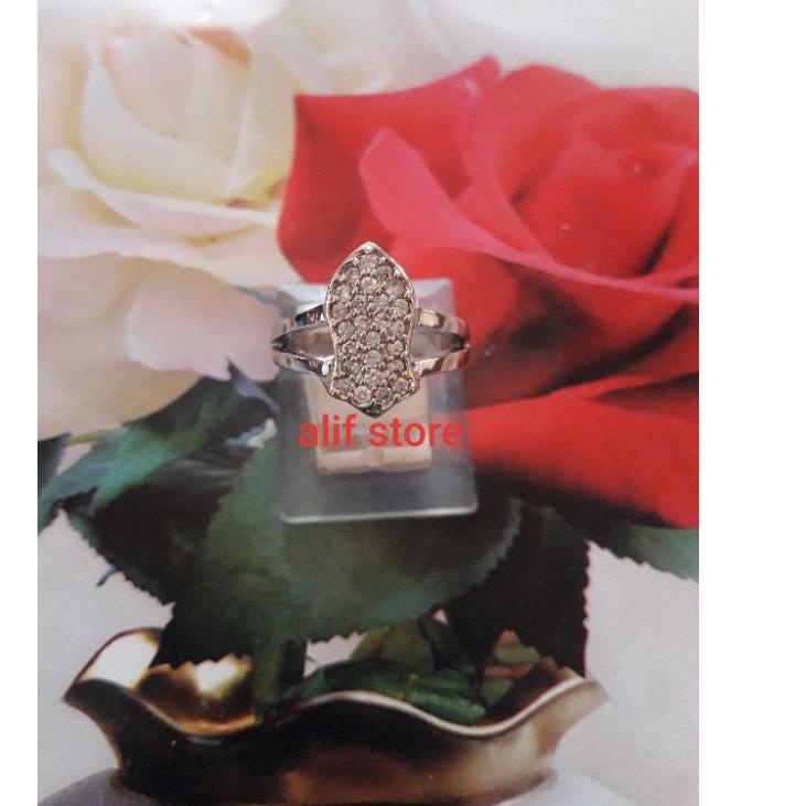 Terlaris cincin terompah permata wanita.batu zirkon