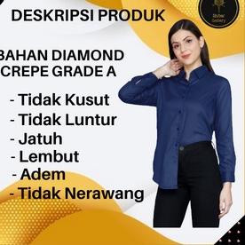 BW.18Oc22ž ▪ Kemeja Wanita Casual Kekinian Polos Hitam Lengan Panjang Kameja Oversize Baju Hem Cewek