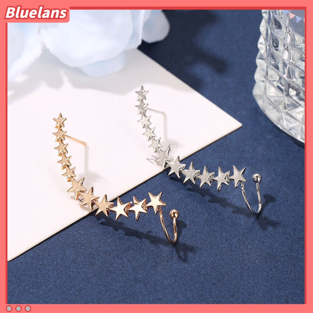 1pc Anting Klip Bentuk Bintang Anti Alergi Untuk Wanita