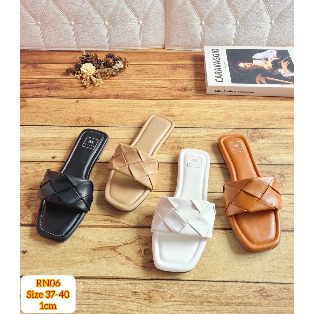 Sandal Flat Wanita / Sandal Teplek Wanita Kokop Rajut Elegan Nan Simple