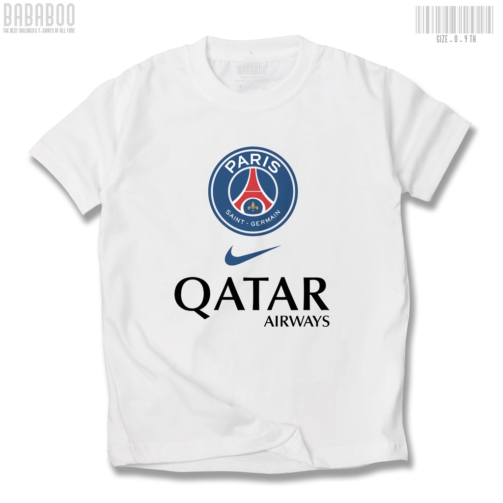 Bababoo Kaos Anak Psg Qatar Airways - Baju Distro Anak 0-10 Tahun Laki Laki dan Perempuan - Atasan K