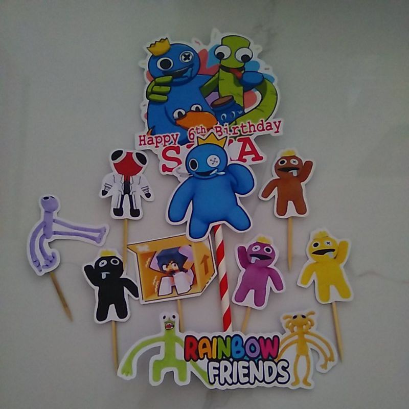 cake topper hiasan kue rainbow friends roblox 241022