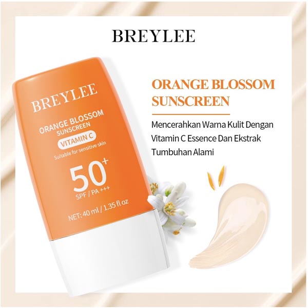 [BPOM] BREYLEE WHITENING UV SUNSCREEN CREAM- Krim Tabir Surya SPF 50++ Pelindung Wajah dari Sinar Matahari , Anti-Aging (40 ml)_Cerianti
