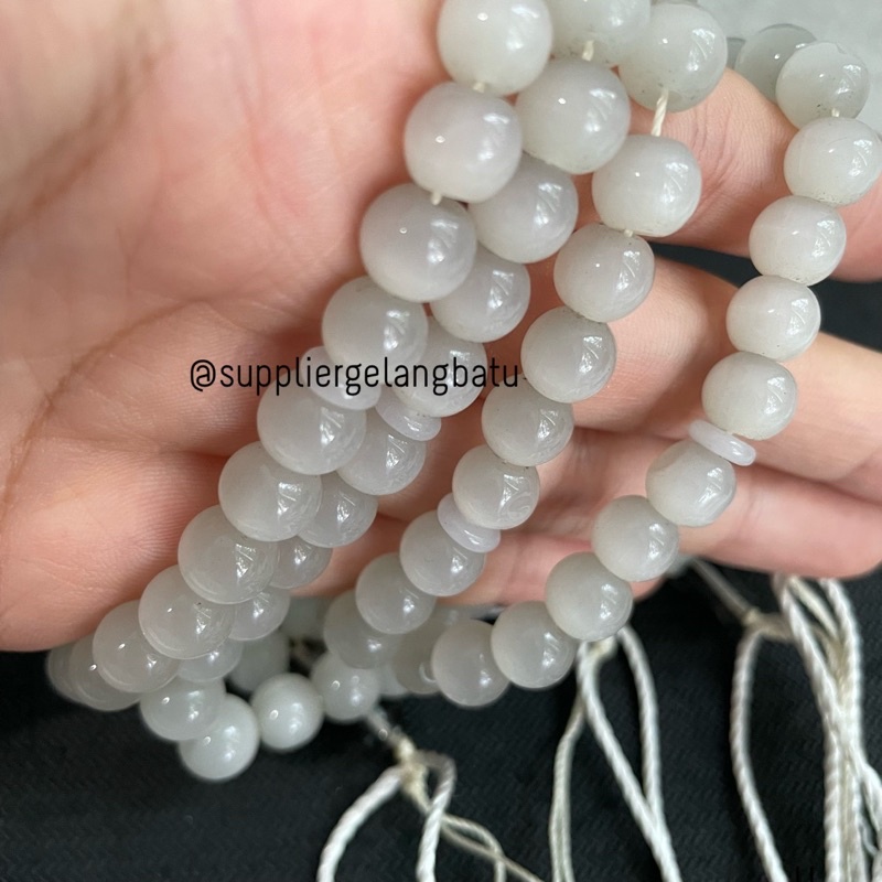 LIMITED EDITION TASBIH TANGAN CAT EYE STONE 33butir 8mm Green &amp; Grey Premium