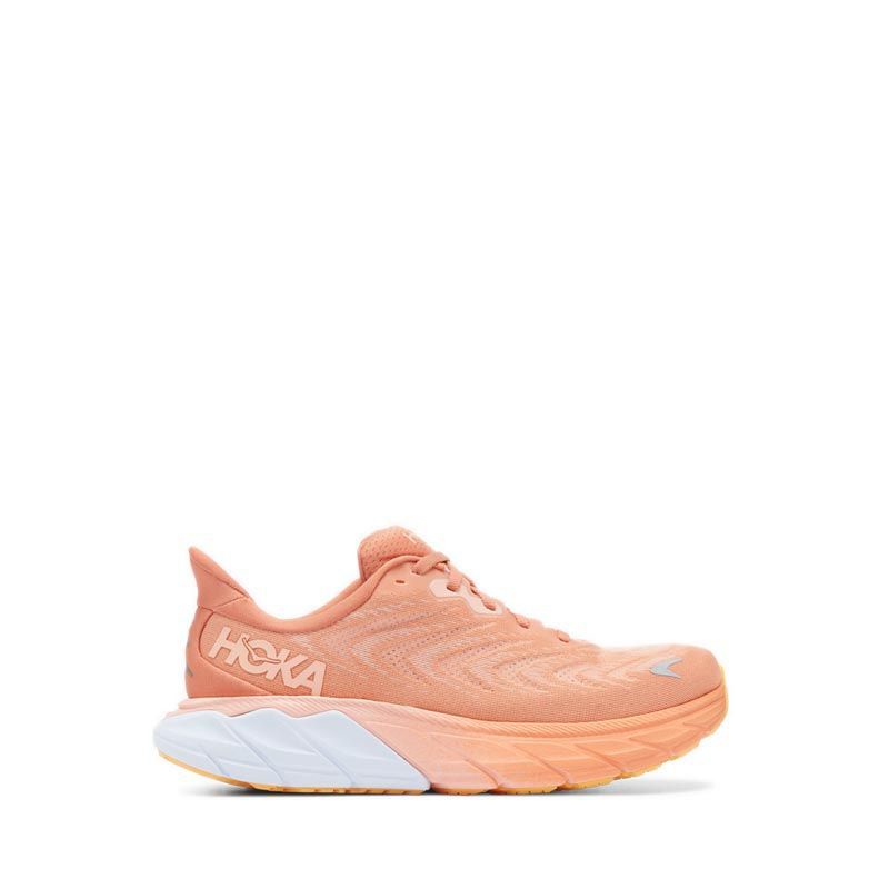 SEPATU LARI WANITA HOKA ONE ONE ARAHI 6 SUN BAKED/SHELL CORAL ORIGINAL