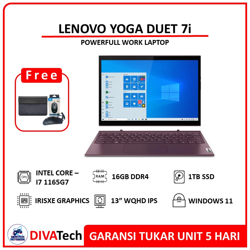 LENOVO YOGA DUET 7i 13 IRISXE I7 1165G7 16GB 1TBSSD 13.0WQHD IPS W11 | Laptop Lenovo