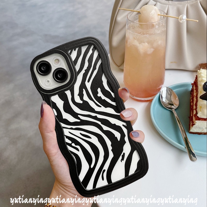 Casing Leopard Keren Oppo A17 A15 A12 A57 2022 A7 A55 A95 A76 A9 A5 2020 A96 A54 A16K A16 A3s A15s A16s A74 A1K A5s A16E A53 Reno 58 7 6 A12E F9 A52 A33 A72 A35 Zebra Case Tepi Bergelombang