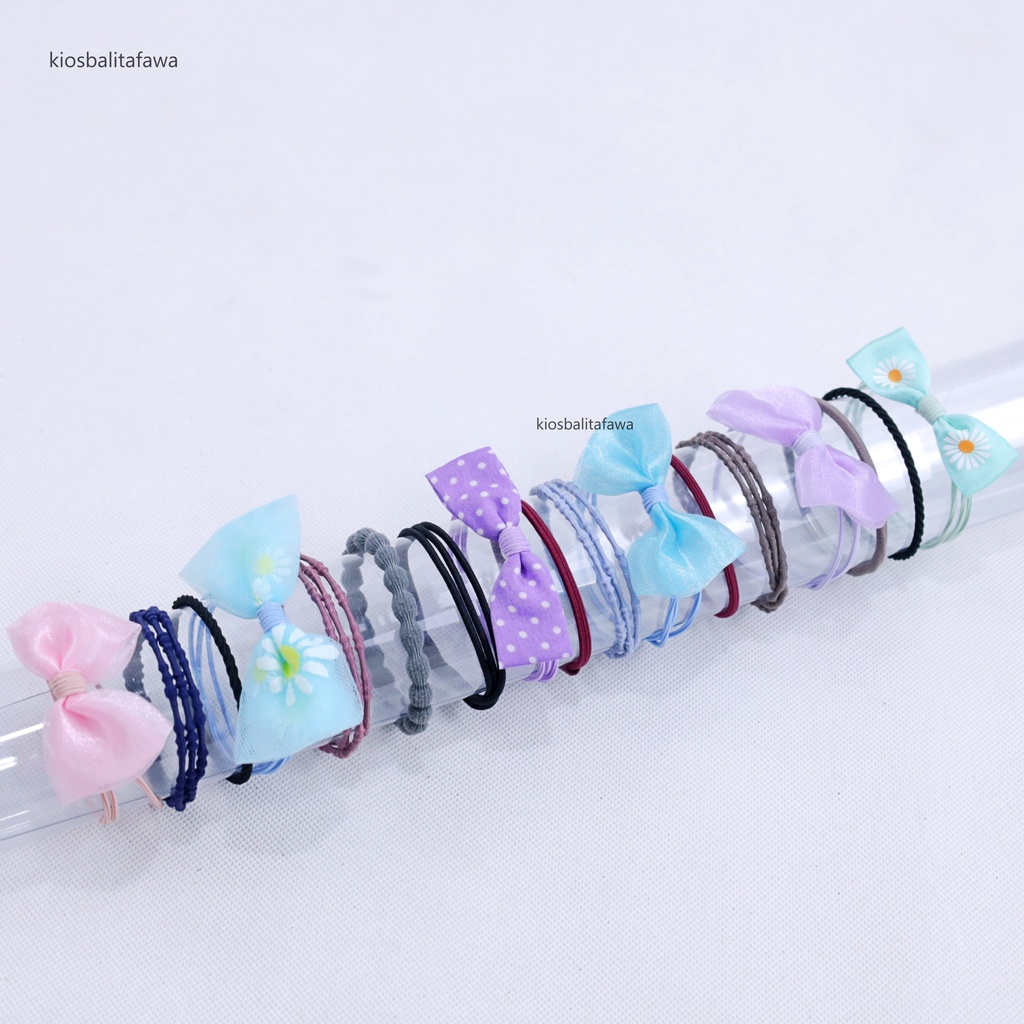 FREE POUCH - Ikat Rambut Ruby - Korean Style / Aksesoris Anak Perempuan Balita Kunciran Kuncir Hair Isi 20 Babycinnamon
