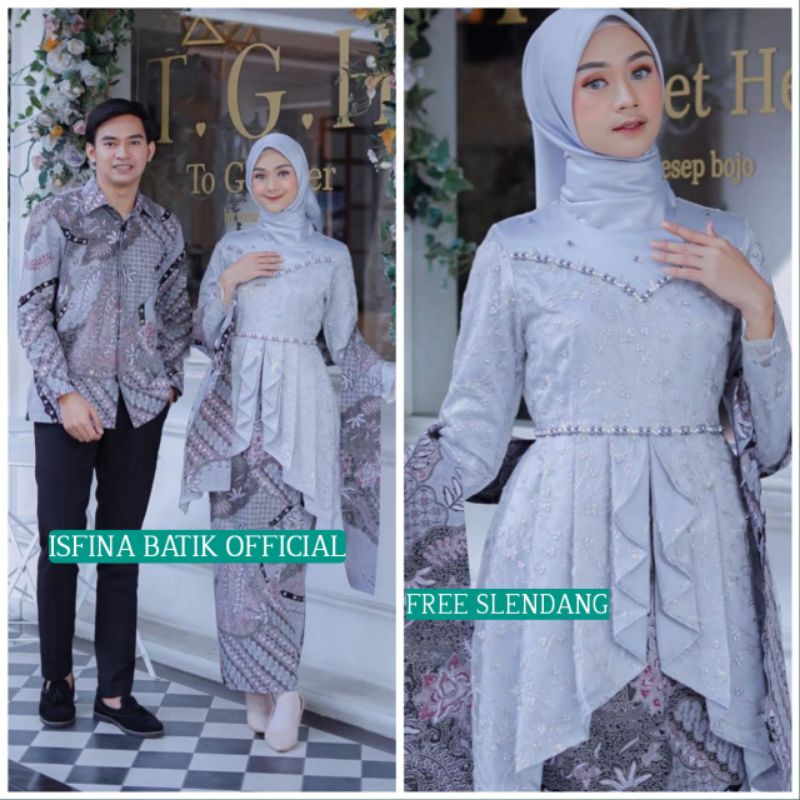 Couple Kebaya Modern Baju Wisuda Tunangan Lamaran Terbaru Baju Batik Brokat Couple laffeya