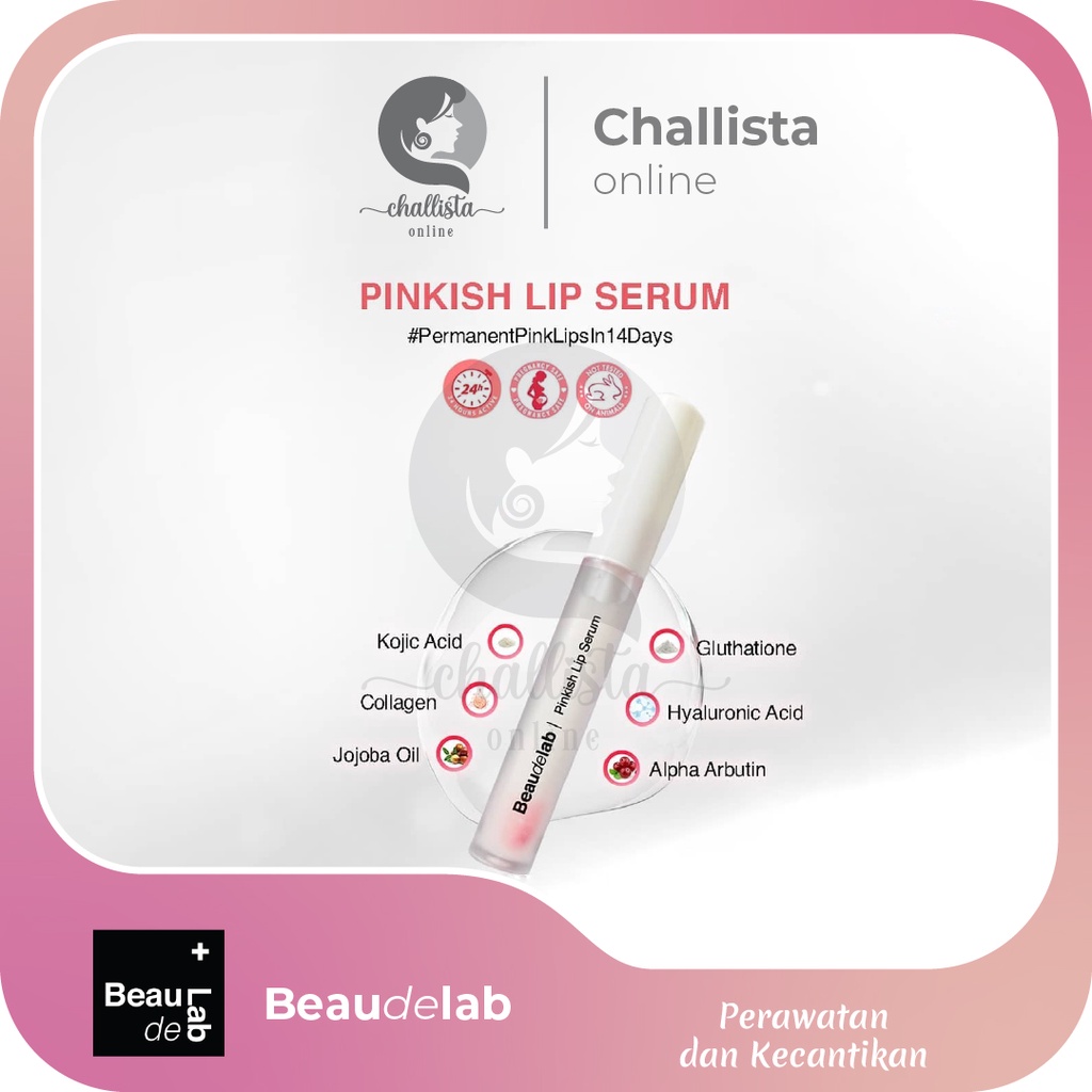 Pinkish Lip serum Beaudelab bening lip gloss lip balm brightening lips perawatan memutihkan bibir