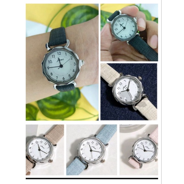 Jam Tangan Harajuku Wanita Kecil Analog Quartz Romawi Fashion Wanita Import (010PU)