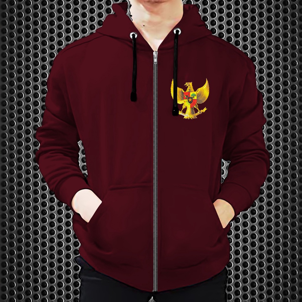 Jaket Resleting Garuda / Jaket Dewasa / Jaket Distro / Jaket Diskon Bahan Fleece