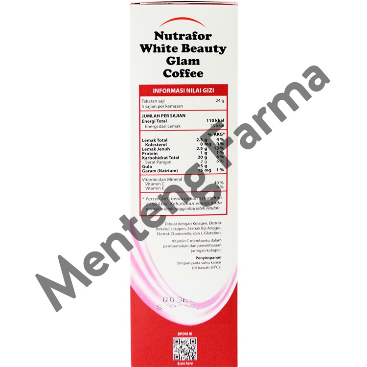 Nutrafor White Beauty Glam Coffee - Minuman Serbuk Rasa Kopi Dengan Kolagen