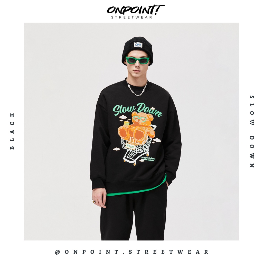 Slow down Sweatshirt (black) - sweater pria distro sweater pria oversize sweatshirt pria keren crewn