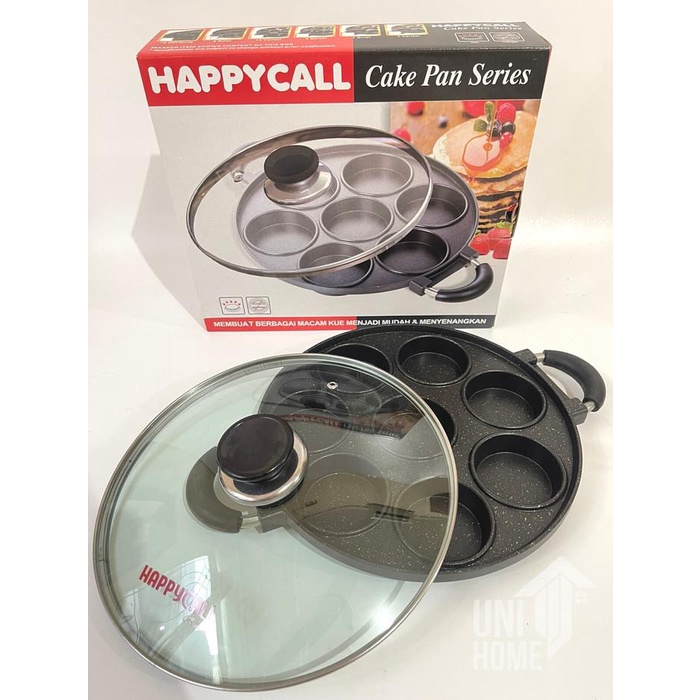 Cetakan kue 8 lubang datar happy call- cetakan apem stainless