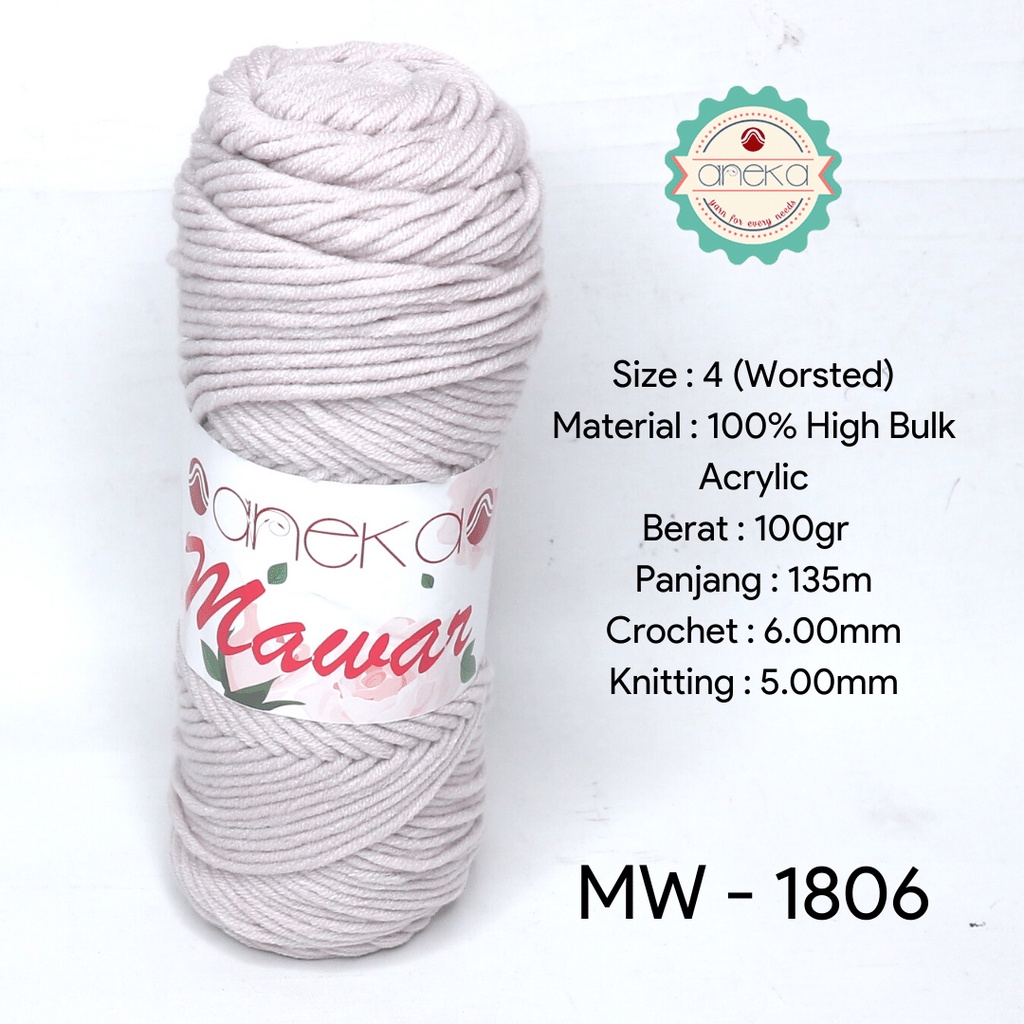 Benang Rajut Mawar / Soft Acrylic Yarn / Milk Cotton Worsted / Katun Susu - 1806